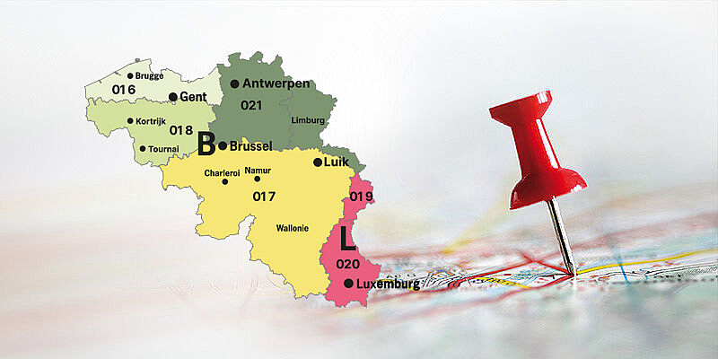 Pin auf Belgienkarte